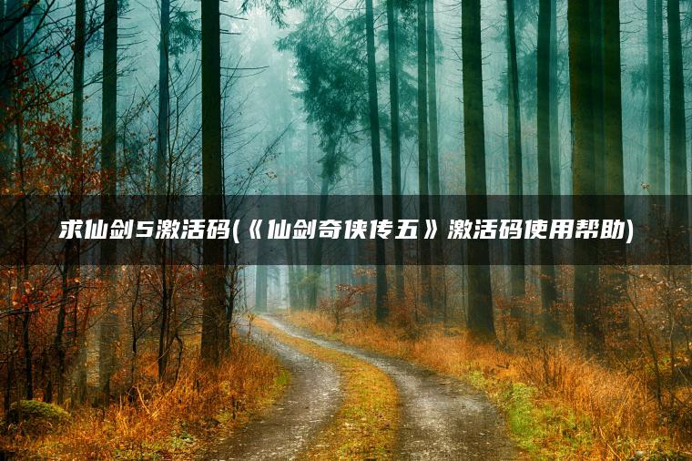 求仙剑5激活码(《仙剑奇侠传五》激活码使用帮助)