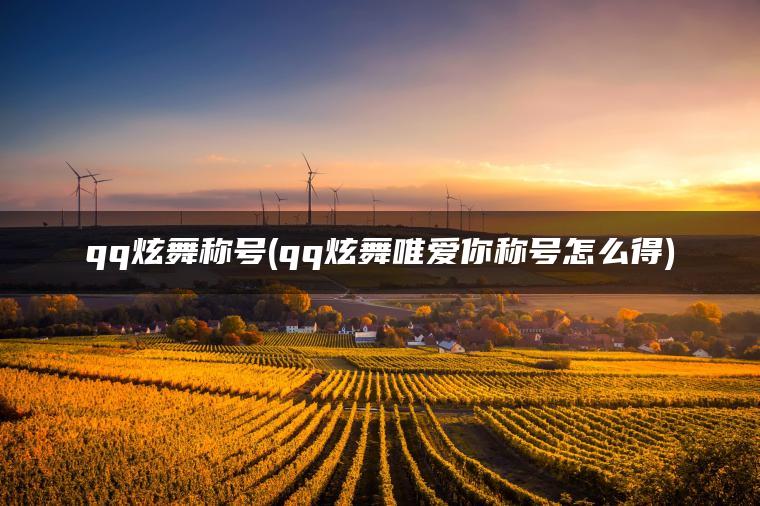 qq炫舞称号(qq炫舞唯爱你称号怎么得)