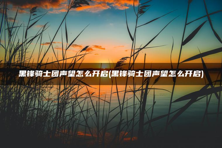 黑锋骑士团声望怎么开启(黑锋骑士团声望怎么开启)