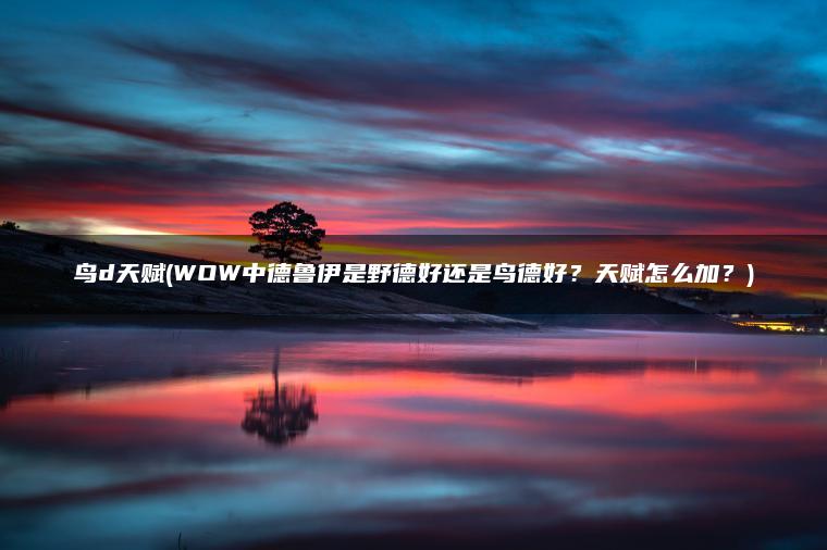 鸟d天赋(WOW中德鲁伊是野德好还是鸟德好？天赋怎么加？)