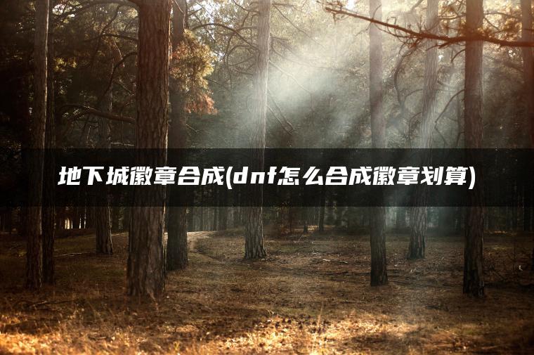 地下城徽章合成(dnf怎么合成徽章划算)