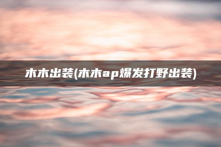木木出装(木木ap爆发打野出装)