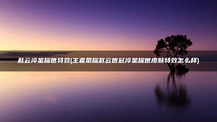 赵云淬星耀世特效(王者荣耀赵云世冠淬星耀世皮肤特效怎么样)