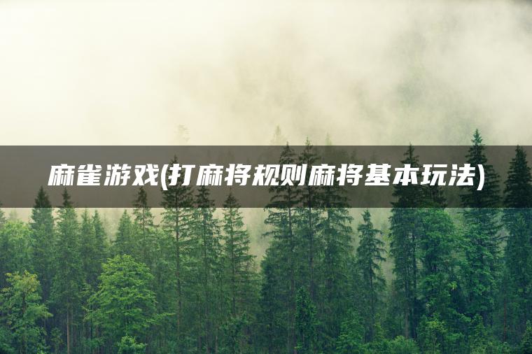 麻雀游戏(打麻将规则麻将基本玩法)