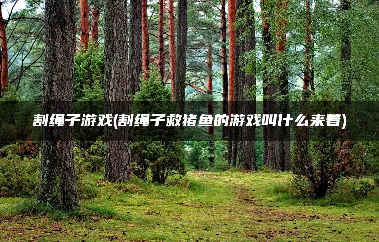 割绳子游戏(割绳子救猪鱼的游戏叫什么来着)