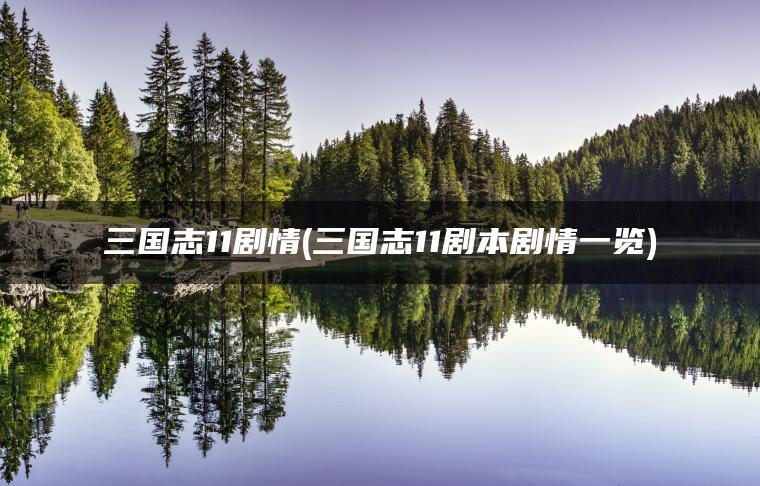 三国志11剧情(三国志11剧本剧情一览)