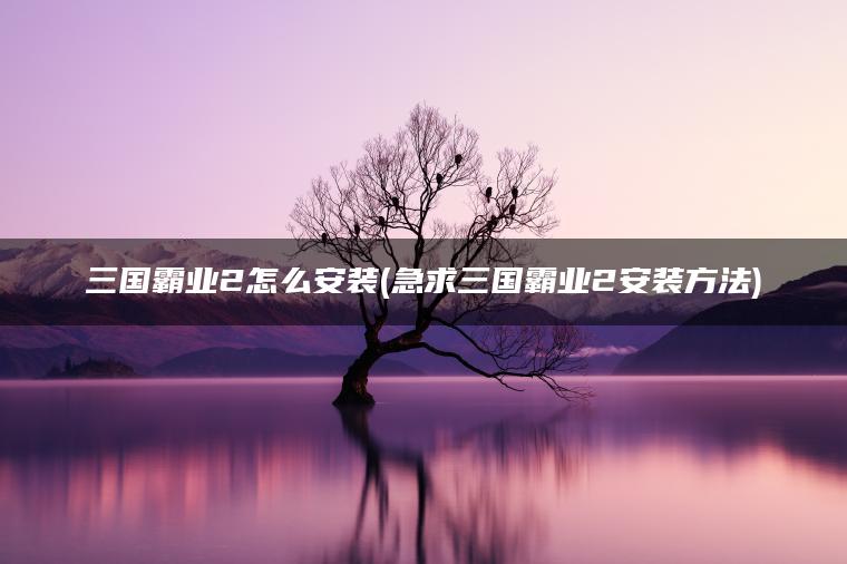 三国霸业2怎么安装(急求三国霸业2安装方法)