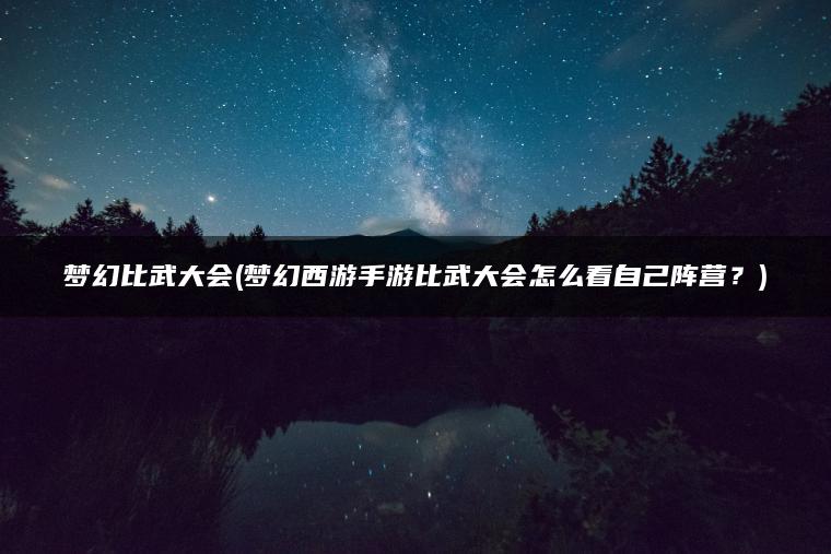 梦幻比武大会(梦幻西游手游比武大会怎么看自己阵营？)