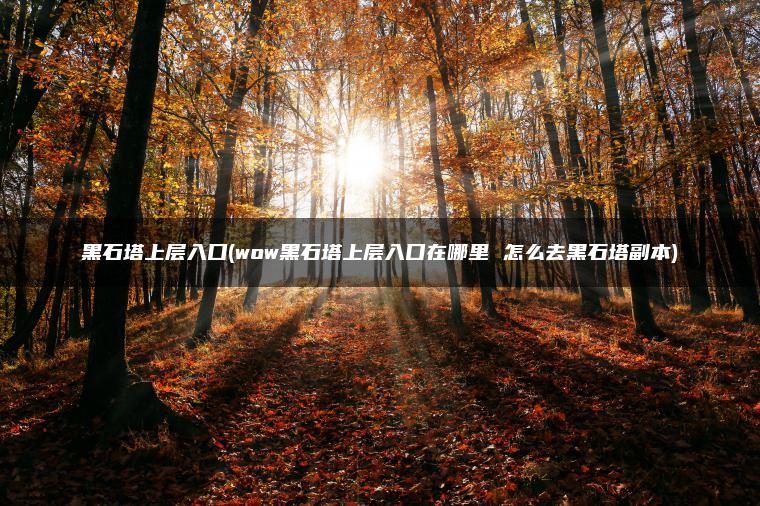 黑石塔上层入口(wow黑石塔上层入口在哪里 怎么去黑石塔副本)