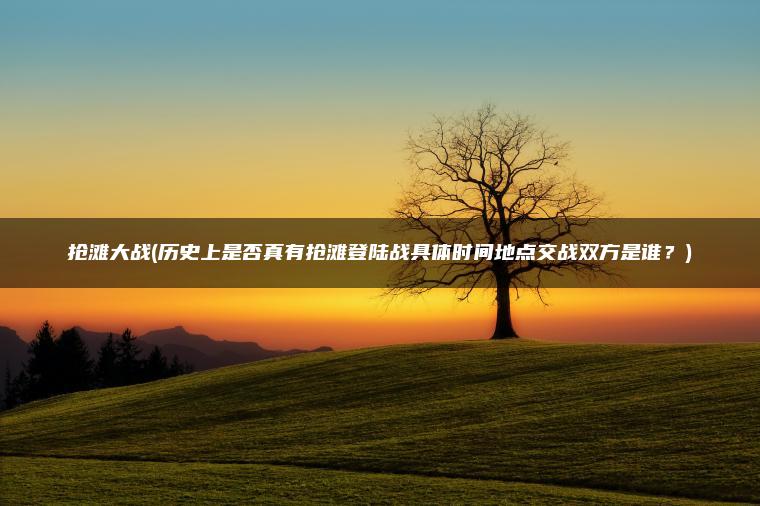 抢滩大战(历史上是否真有抢滩登陆战具体时间地点交战双方是谁？)