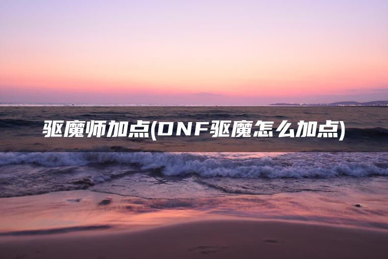 驱魔师加点(DNF驱魔怎么加点)