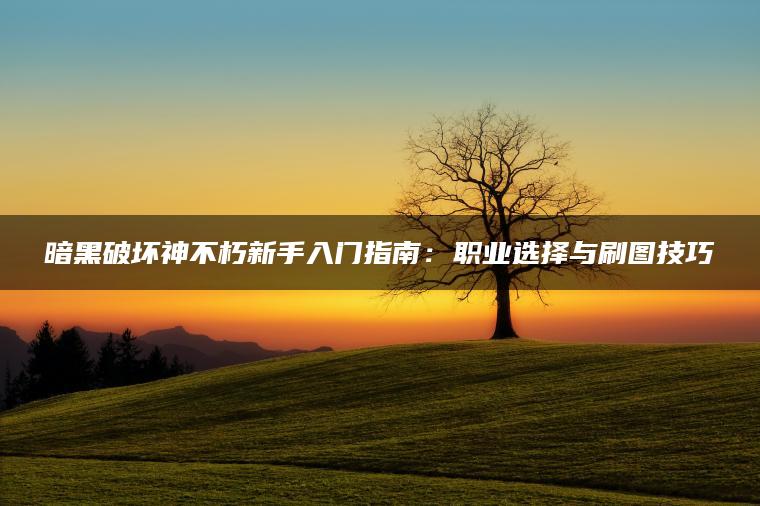 暗黑破坏神不朽新手入门指南：职业选择与刷图技巧
