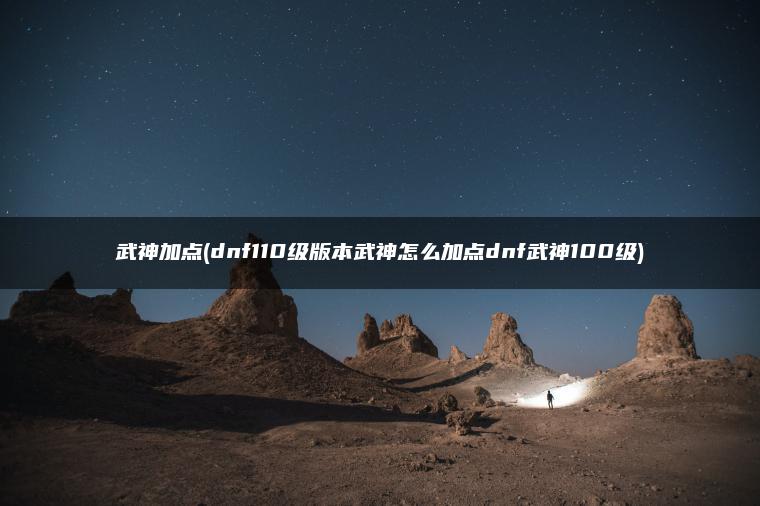 武神加点(dnf110级版本武神怎么加点dnf武神100级)
