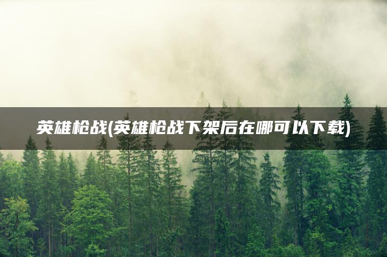 英雄枪战(英雄枪战下架后在哪可以下载)