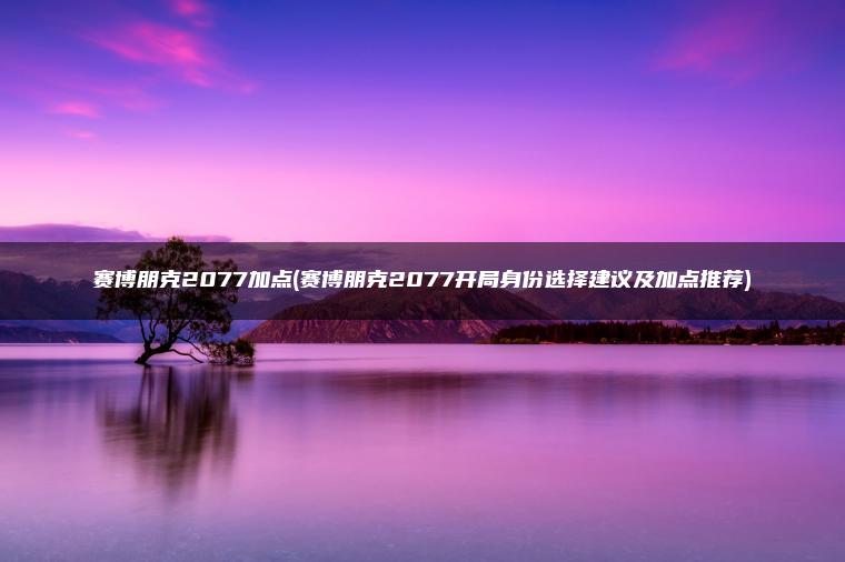 赛博朋克2077加点(赛博朋克2077开局身份选择建议及加点推荐)