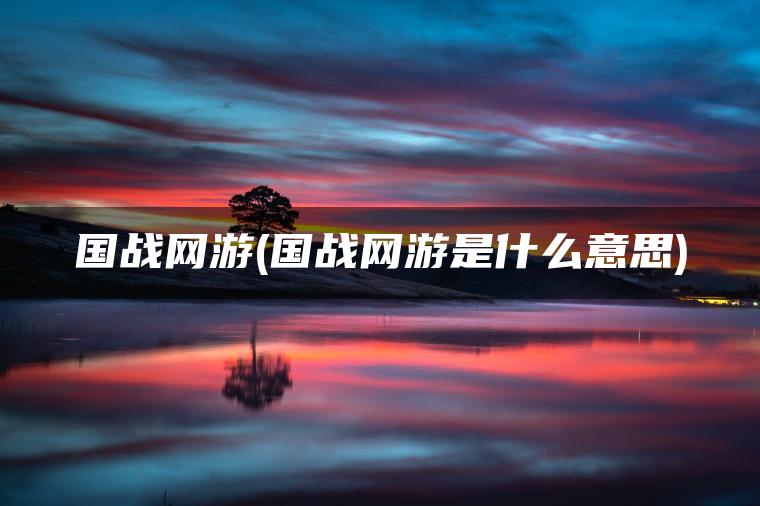 国战网游(国战网游是什么意思)