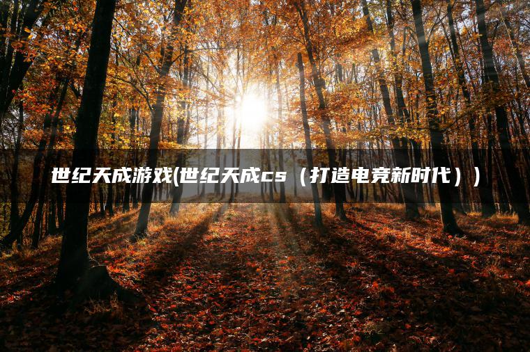 世纪天成游戏(世纪天成cs（打造电竞新时代）)