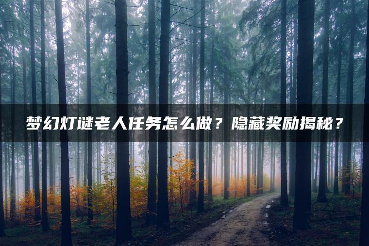梦幻灯谜老人任务怎么做？隐藏奖励揭秘？
