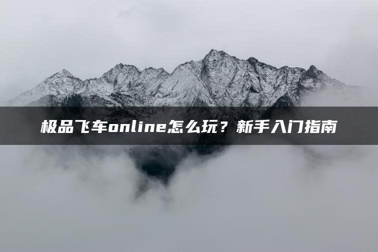 极品飞车online怎么玩？新手入门指南