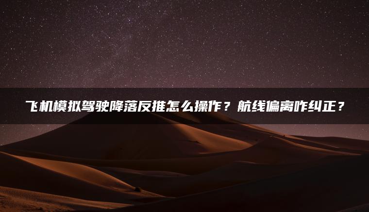 飞机模拟驾驶降落反推怎么操作？航线偏离咋纠正？