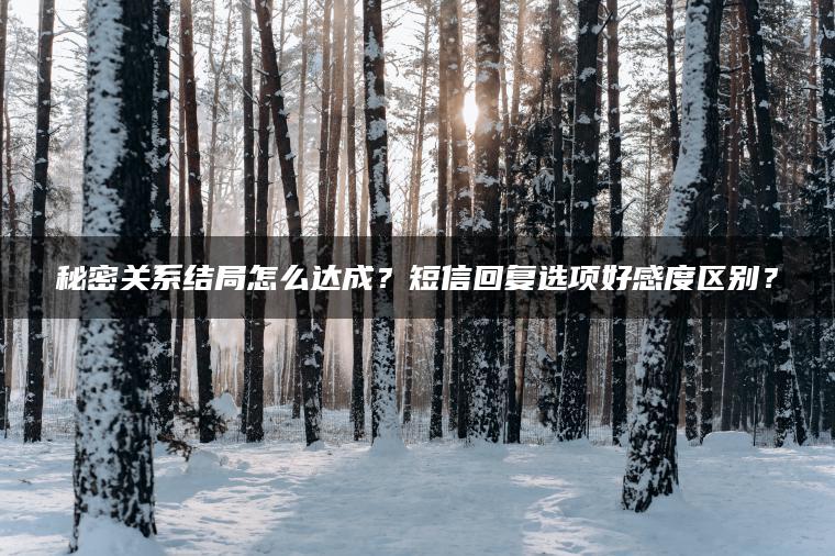 秘密关系结局怎么达成？短信回复选项好感度区别？