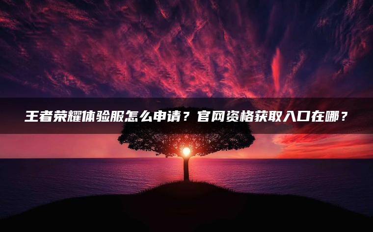 王者荣耀体验服怎么申请？官网资格获取入口在哪？