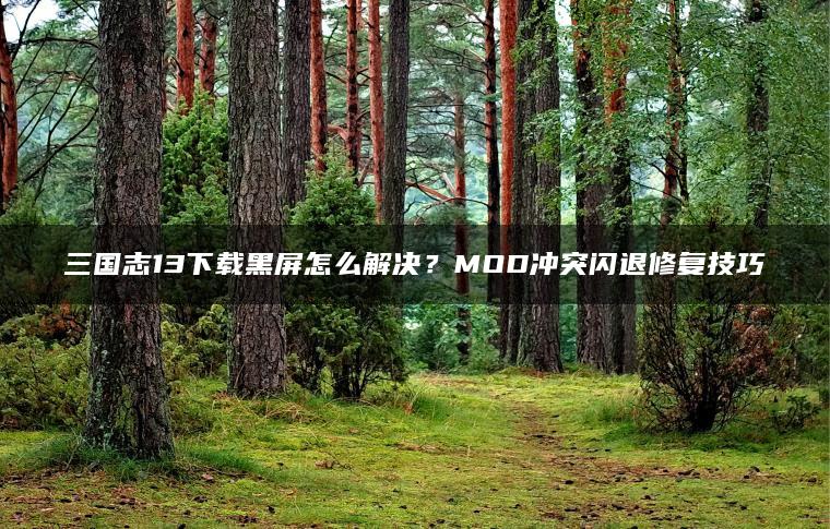 三国志13下载黑屏怎么解决？MOD冲突闪退修复技巧
