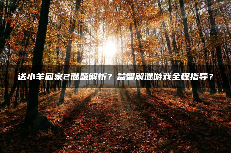 送小羊回家2谜题解析？益智解谜游戏全程指导？