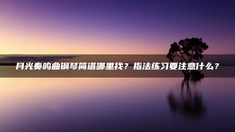 月光奏鸣曲钢琴简谱哪里找？指法练习要注意什么？