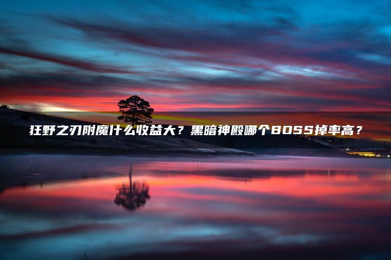 狂野之刃附魔什么收益大？黑暗神殿哪个BOSS掉率高？
