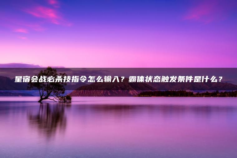 星宿会战必杀技指令怎么输入？霸体状态触发条件是什么？