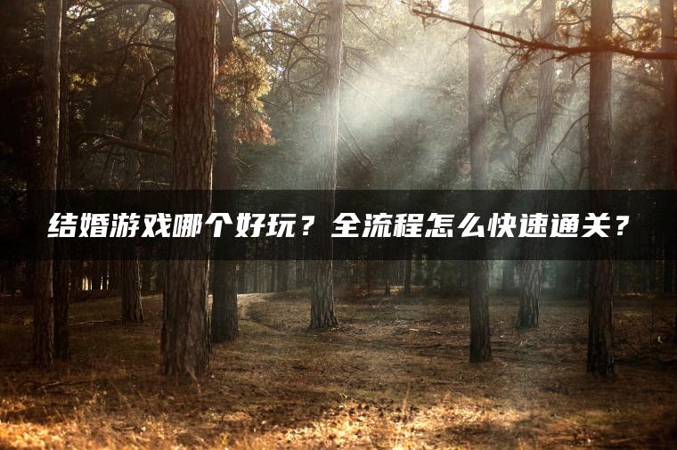 结婚游戏哪个好玩？全流程怎么快速通关？
